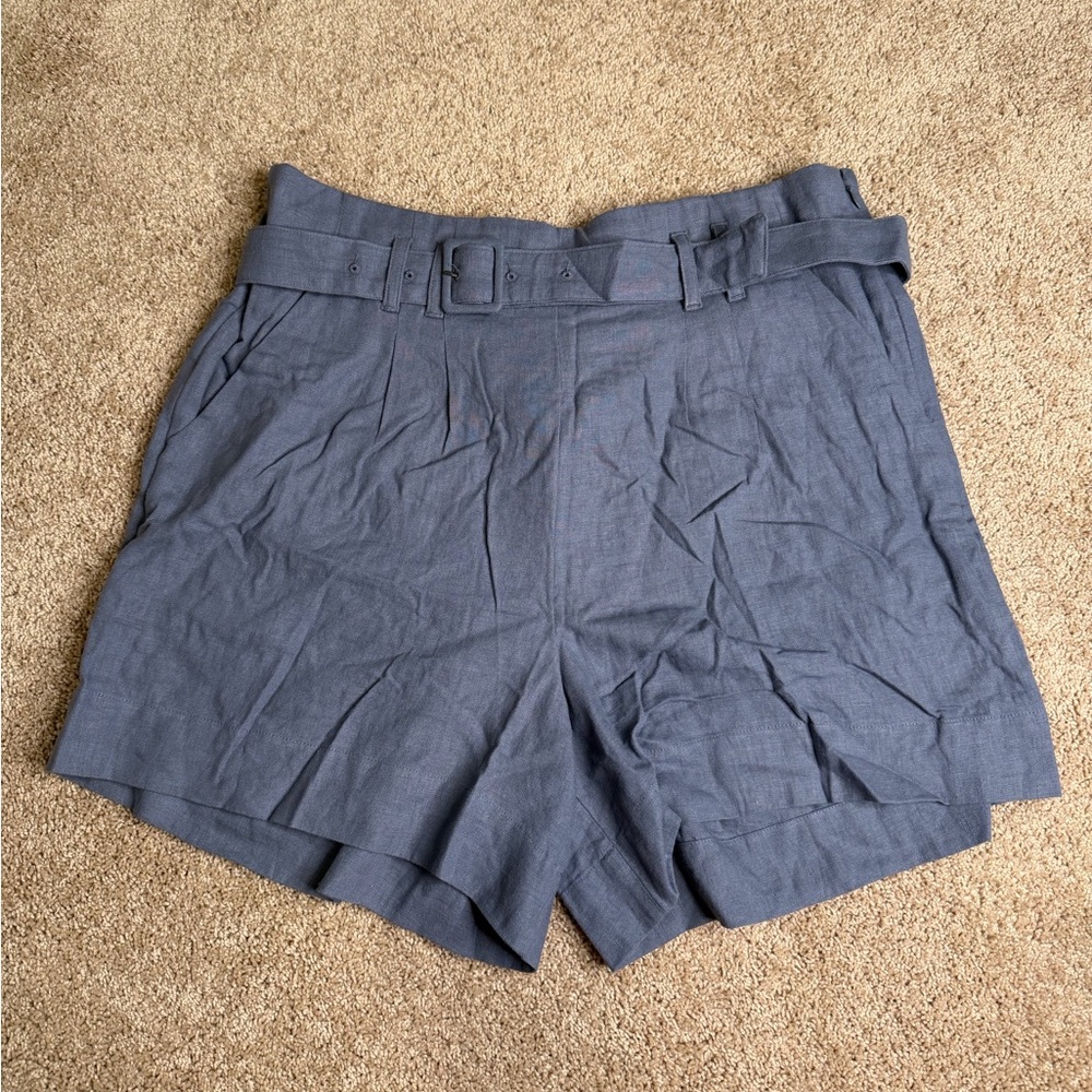 Abercrombie & Fitch Slate Blue Belted Women's Shorts